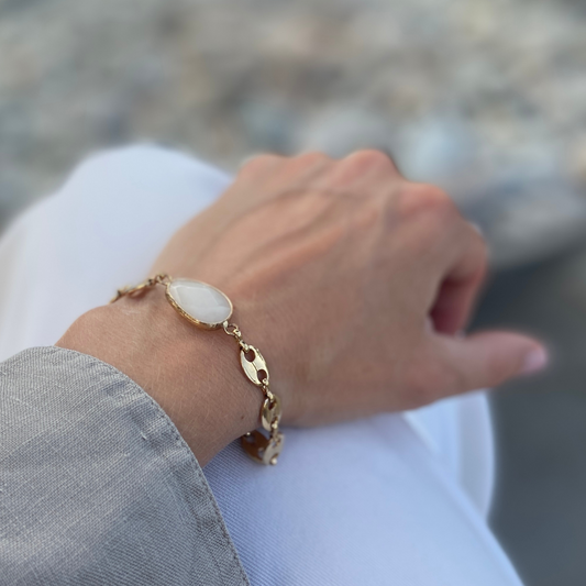 Bracelet Milano - Jade Blanc